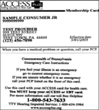sample medicaid card. Sample Medicaid Card for the