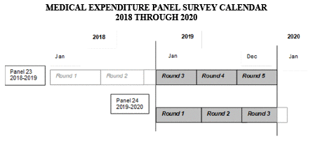 This image illustrates that 2019 data were collected in Rounds 3, 4, and 5 of Panel 23, and Rounds 1, 2, and 3 of Panel 24.