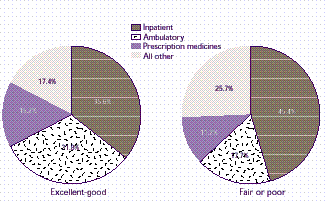 Figure 20: How does the distribution of expenses for the elderly vary by perceived health status?