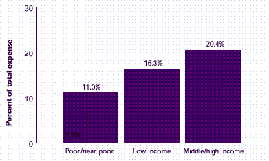 Figure 25: How does out-of-pocket spending for medical care vary by poverty status?