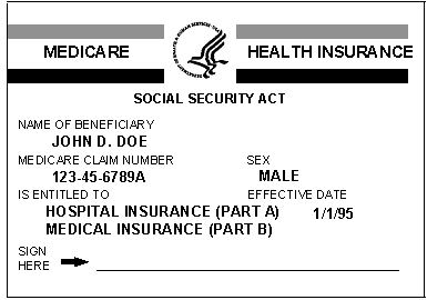 Sample Medicare Card