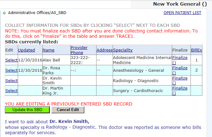 An example of SBD Custom form