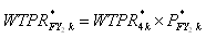 Weight P R superscript asterisk sub F Y 2 k equals Weight P R superscript asterisk sub 4 k times P superscript asterisk sub F Y 2 k 